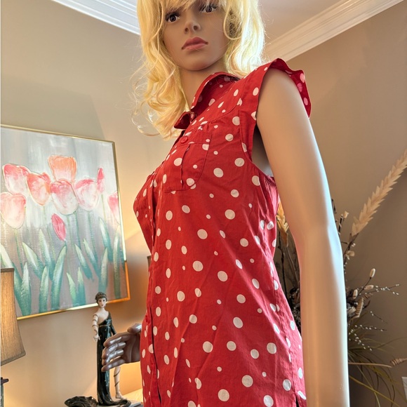 MARC JACOBS ADORABLE RED & WHITE POLKA DOT TOP IN GREAT CONDITION. - Picture 8 of 10